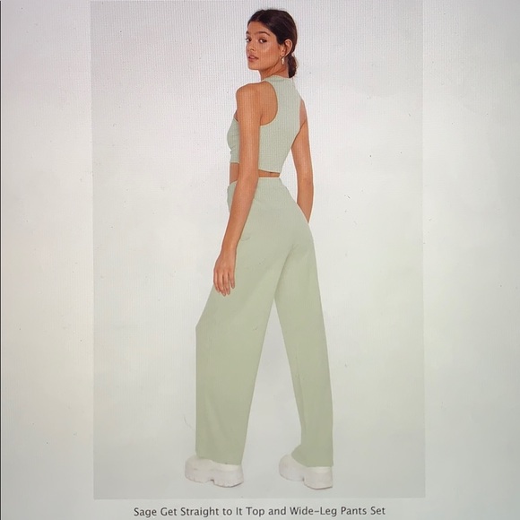 sage get right to it too and wide leg pants set - Picture 7 of 7